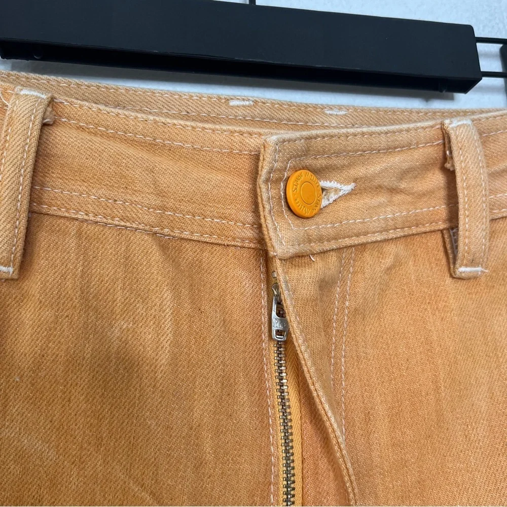 Simon Miller Wide Leg High Rise Denim Jeans Size 29 Gold Orange 100% Cotto - Picture 6 of 15
